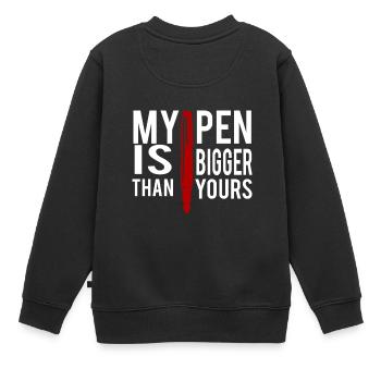 Mon stylo est plus grand que le tien - Sweat Premium enfant bio - noir - Dos - AI Model Kid Female (0cm)