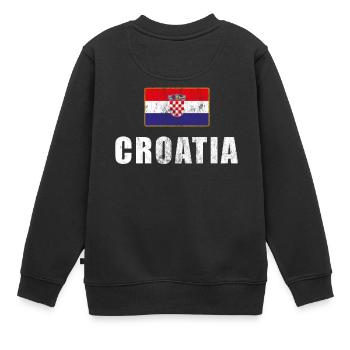 Kroatien Fans Fussball Trikot Portugiesische Fans - Kinder Premium Organic Sweatshirt - Schwarz - Hinten - AI Model Kid Female (0cm)