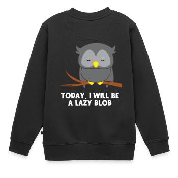 Chouette - hibou - hibou - t-shirt hiboux - mocassins - Sweat Premium enfant bio - noir - Dos - AI Model Kid Female (0cm)