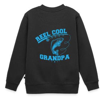 Reel Cool Grandpa Fishermen Fishing T-Shirt Gift - Kinder Premium Organic Sweatshirt - Schwarz - Hinten - AI Model Kid Female (0cm)