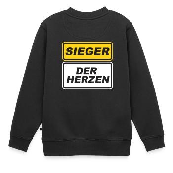 Vainqueur des coeurs mauvais perdants football - Sweat Premium enfant bio - noir - Dos - AI Model Kid Female (0cm)