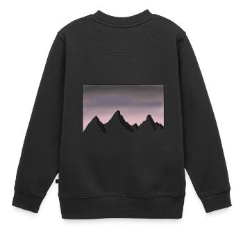 Montagnes ciel étoilé - Sweat Premium enfant bio - noir - Dos - AI Model Kid Female (0cm)