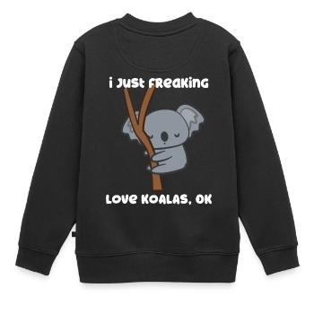 Koala - Koalas - T-shirt Koala - J'aime les Koalas - Sweat Premium enfant bio - noir - Dos - AI Model Kid Female (0cm)