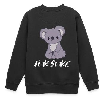 Koala - Koalas - T-shirt Koala - Pour sûr - Sweat Premium enfant bio - noir - Dos - AI Model Kid Female (0cm)