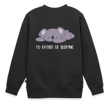 Koala - Koalas - Koala T-Shirt - Dormir - Sweat Premium enfant bio - noir - Dos - AI Model Kid Female (0cm)