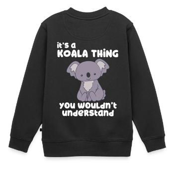 Koala - Koalas - T-shirt Koala - Cadeau - Sweat Premium enfant bio - noir - Dos - AI Model Kid Female (0cm)