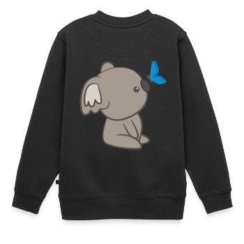 Koala - Koalas - T-shirt Koala - Papillon - Sweat Premium enfant bio - noir - Dos - AI Model Kid Female (0cm)