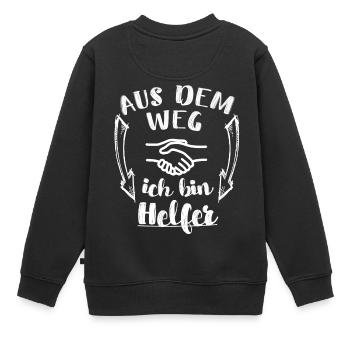 Helfer Freiwilliger Ersthelfer Veranstaltung Fest - Kinder Premium Organic Sweatshirt - Schwarz - Hinten - AI Model Kid Female (0cm)