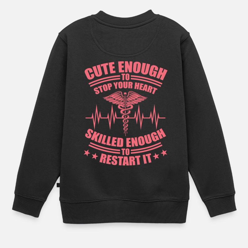 Jolie infirmière MFA cadeau - Sweat Premium enfant bio - noir
