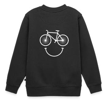 Fahrrad Smiley - Kinder Premium Organic Sweatshirt - Schwarz - Hinten - AI Model Kid Female (0cm)