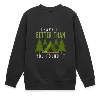 Camping conservation protection de l'environnement cadeau - Sweat Premium enfant bio - noir - Dos - AI Model Kid Female (0cm)
