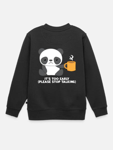 Panda - T-shirt Panda - Motif panda - Moufle du matin - Sweat Premium enfant bio - noir