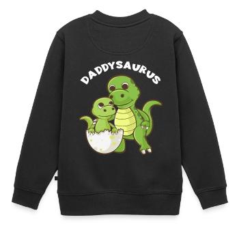 Daddysaurus - Funny Family Matching Gift - Kids Premium Organic Sweatshirt - black - Back - AI Model Kid Female (0cm)