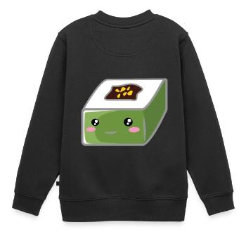 Sushis carrés - Sweat Premium enfant bio - noir - Dos - AI Model Kid Female (0cm)