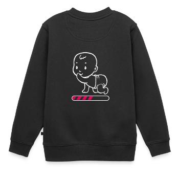 Schwangerschaft - Kinder Premium Organic Sweatshirt - Schwarz - Hinten - AI Model Kid Female (0cm)