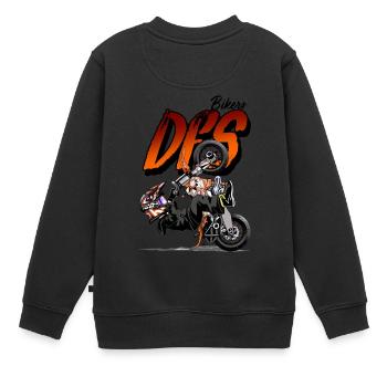 Bike Stunt dfs - Stuntman - Kinder Premium Organic Sweatshirt - Schwarz - Hinten - AI Model Kid Female (0cm)