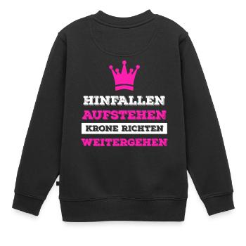 Tomber debout Debout la couronne - Sweat Premium enfant bio - noir - Dos - AI Model Kid Female (0cm)