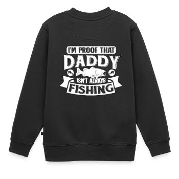 Angeln - Kinder Premium Organic Sweatshirt - Schwarz - Hinten - AI Model Kid Female (0cm)