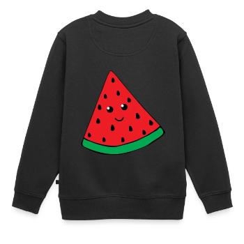 Pastèque souriante - Sweat Premium enfant bio - noir - Dos - AI Model Kid Female (0cm)