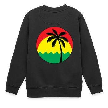 Logo Reggae - Sweat Premium enfant bio - noir - Dos - AI Model Kid Female (0cm)