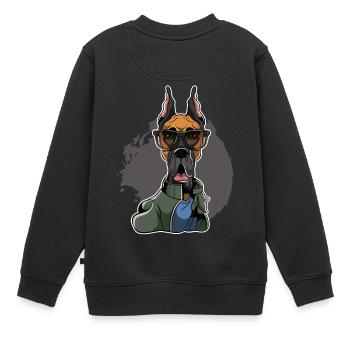 Great Dane - Great Dane - Kids Premium Organic Sweatshirt - black - Back - AI Model Kid Female (0cm)