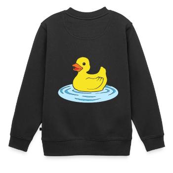 Badeente - Kinder Premium Organic Sweatshirt - Schwarz - Hinten - AI Model Kid Female (0cm)
