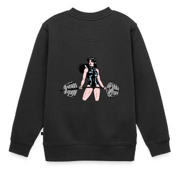 Frauen Krafttraining - Kinder Premium Organic Sweatshirt - Schwarz - Hinten - AI Model Kid Female (0cm)
