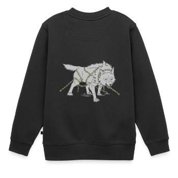 Loup dans les chaînes - Sweat Premium enfant bio - noir - Dos - AI Model Kid Female (0cm)