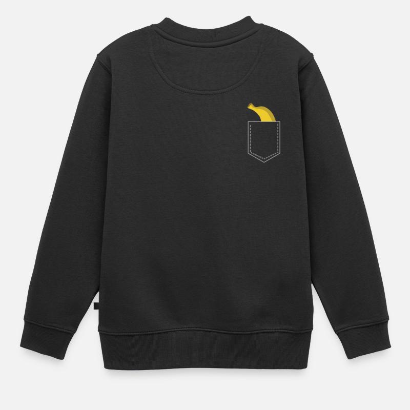banane - Sweat Premium enfant bio - noir