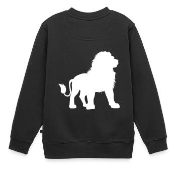 Löwe-Vati - Vati-u. Sohn-lustiges Zusammenbringen - Kinder Premium Organic Sweatshirt - Schwarz - Hinten - AI Model Kid Female (0cm)