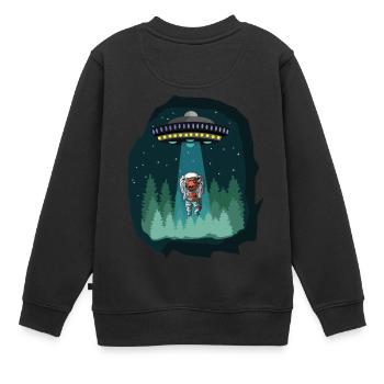 Weltraum Astronaut Dinosaurier - Kinder Premium Organic Sweatshirt - Schwarz - Hinten - AI Model Kid Female (0cm)