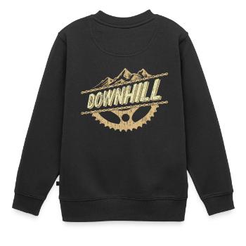 Mountainbike Fahrrad Downhill Trail Dreck - Kinder Premium Organic Sweatshirt - Schwarz - Hinten - AI Model Kid Female (0cm)