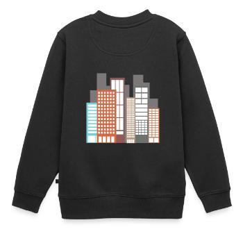 bâtiment - Sweat Premium enfant bio - noir - Dos - AI Model Kid Female (0cm)
