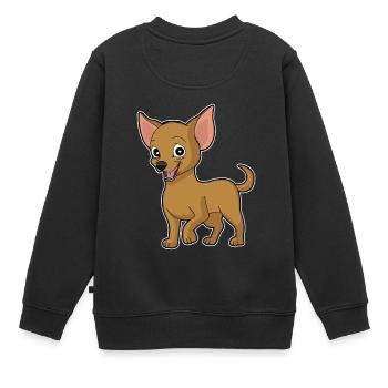 Petit chien doux Chiwawa - Sweat Premium enfant bio - noir - Dos - AI Model Kid Female (0cm)