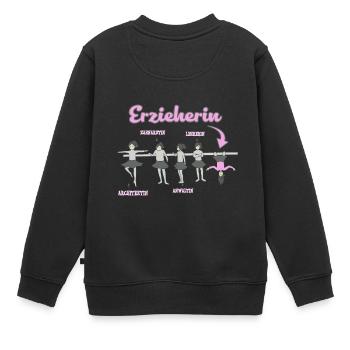 Erzieherin Traumjob - Kinder Premium Organic Sweatshirt - Schwarz - Hinten - AI Model Kid Female (0cm)