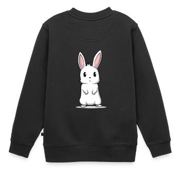 Bunny bunny cute fluffy gift - Kids Premium Organic Sweatshirt - black - Back - AI Model Kid Female (0cm)