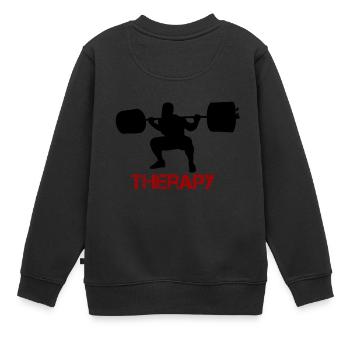Therapy Bodybuilding Powerlifting Lifting Gym - Kinder Premium Organic Sweatshirt - Schwarz - Hinten - AI Model Kid Female (0cm)