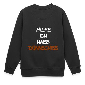 DÜNNSCHISS - STINKER - DURCHFALL - SCHEIßE - Kinder Premium Organic Sweatshirt - Schwarz - Hinten - AI Model Kid Female (0cm)