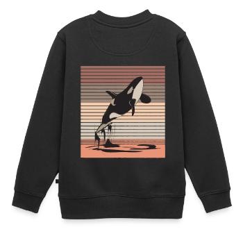 Wal Ozean Meeresleben Meerestier Geschenk - Kinder Premium Organic Sweatshirt - Schwarz - Hinten - AI Model Kid Female (0cm)