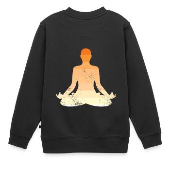 Yoga Meditation Pilates Wellness Geist - Kinder Premium Organic Sweatshirt - Schwarz - Hinten - AI Model Kid Female (0cm)