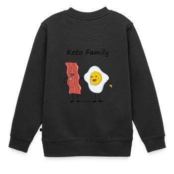 Keto Family Ketogenic Diet Cadeau Présent - Sweat Premium enfant bio - noir - Dos - AI Model Kid Female (0cm)