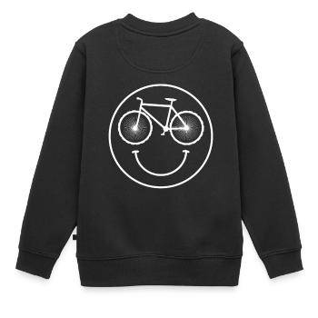 Fahrrad Smiley - Kinder Premium Organic Sweatshirt - Schwarz - Hinten - AI Model Kid Female (0cm)