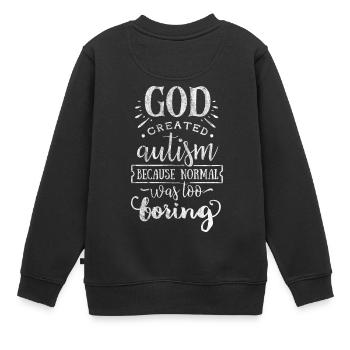 Autismus - Kinder Premium Organic Sweatshirt - Schwarz - Hinten - AI Model Kid Female (0cm)