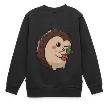 Hérisson épineux - Sweat Premium enfant bio - noir - Dos - AI Model Kid Female (0cm)