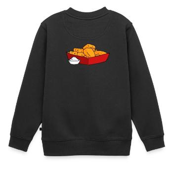 Poulet Nuggets Poulet Nuggs Fast Food Hunger - Sweat Premium enfant bio - noir - Dos - AI Model Kid Female (0cm)