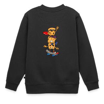 Poulet Nuggets Poulet Nuggs Fast Food Hunger - Sweat Premium enfant bio - noir - Dos - AI Model Kid Female (0cm)