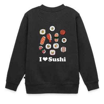 Sushi J'aime les sushis Cuisine asiatique Fast Food - Sweat Premium enfant bio - noir - Dos - AI Model Kid Female (0cm)