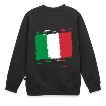 Italie bandiera - drapeau Italie - drapeau Italie - Sweat Premium enfant bio - noir - Dos - AI Model Kid Female (0cm)