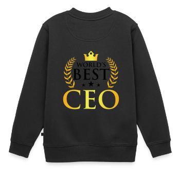 Meilleur design de PDG en or - Sweat Premium enfant bio - noir - Dos - AI Model Kid Female (0cm)