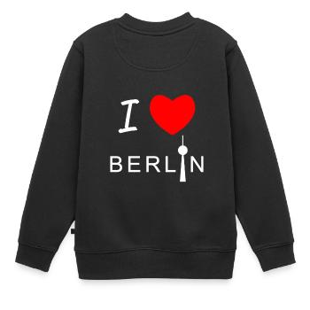 I love Berlin Shirt Design Geschenk - Kinder Premium Organic Sweatshirt - Schwarz - Hinten - AI Model Kid Female (0cm)